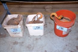 Lot - (3) Harrington 2-Ton Capacity Chain Fall Hoists in (3) Buckets