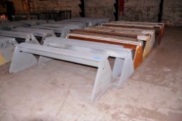 Lot - (14) 7 ft. Wide Steel Work Horses in (1) Row