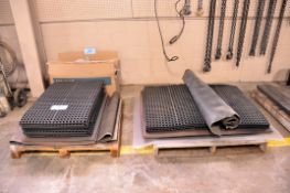 Lot - Floor Mats on (2) Pallets with Oil Absorbent Socks in (1) Case Box