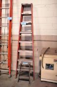 Louisville 8' Fiberglass Step Ladder with 2' Wood Step Ladder