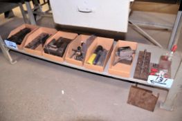 Lot - Setup Blocks and Fixtures in (6) Boxes Under (1) Bench