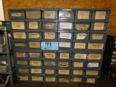Lot - Bolt and Screw Organizer with Contents, Socket Head Cap Screws, Dowels, Bushings, Etc.