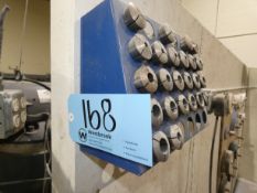 Lot - (24) Hardinge 5C Collets with Rack
