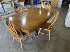 Lot - Oak Dining Table with (4) Chairs and Cover