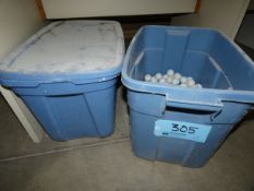 Lot - (2) Totes of Golf Balls
