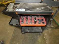 Lot - (1) Huot Tool Cart with (15) 40 Taper Tool Holders