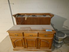 Lot - China Cabinet with Second Cabinet and Pots for Planting (Located On Mezzanine)