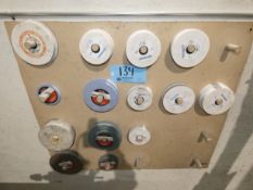 Lot - Approx (42) Wall Assortment of Grinding Wheels, Includes Triumph Plus, Etc.