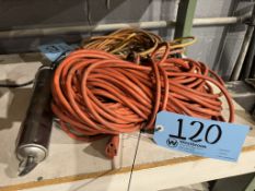 Lot - (3) Extension Cords and Grease Gun