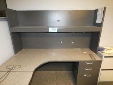 Lot - Contents of Office Including 4-Piece Office Desk Unit with (1) Chair, Recliner Chair, Etc.