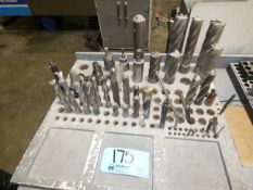 Lot - (1) End Mill Holder with Various Sized End Mills and Drill Bits