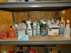 Lot - Contents of Shelf-Cleaning Supplies, Hand Soap, Windex, 409, Zep, Lysol, Fast Orange, Etc.