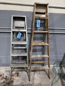 Lot - (1) 6 Ft. Wooden Ladder and (1) 5 Ft. Aluminum Ladder