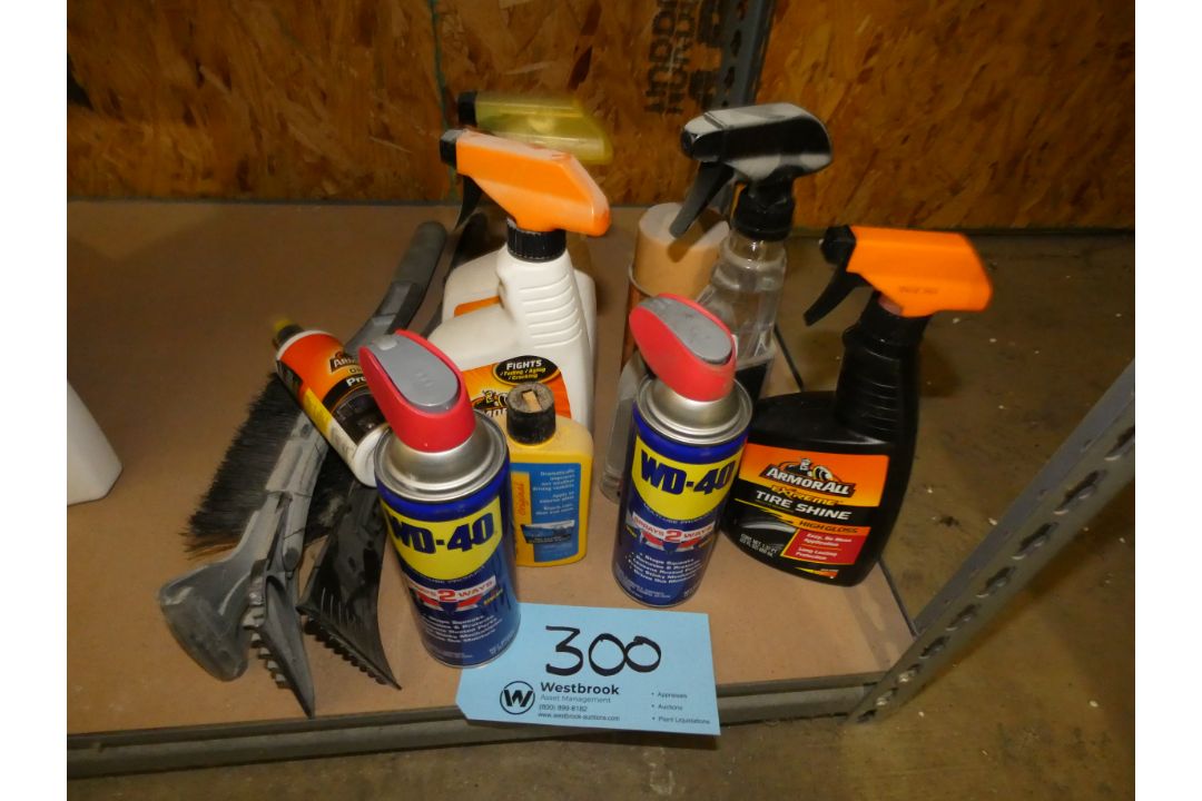 Lot - Assorted Automotive Supplies, Armoral, WD40, Cleaning Supplies, Etc. - Image 1 of 3