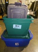 Lot - (5) Storage Totes