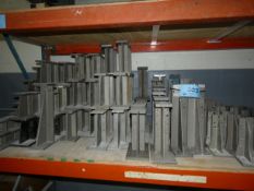 Lot - (Contents of Shelf) Equivalent Base Cast Aluminum, Metric and Inch Angle Brackets / Risers