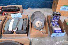Lot - Grinding Wheels, Stones and Steel Wool in (3) Boxes