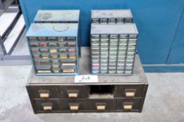 8-Drawer Steel Bin Cabinet with (4) Plastic Organizer Cabinets