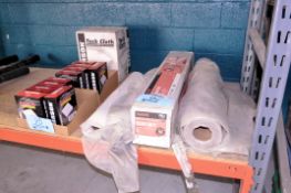 Lot - Plastic Sheeting and Tack Cloths on (1) Shelf