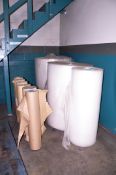Lot - (6) Rolls of Brown Sheet Paper and (3) Rolls of Bubble Wrap
