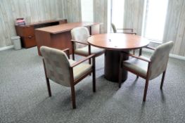 Lot - Desk, Credenza and 42