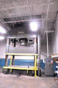 Dake Model 27-857, 850 Ton 4-Post Down Acting Hydraulic Press with 150 Ton Cushion and Cushion Pins