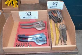 Lot - Pliers and Rivet Tools in (2) Boxes