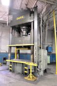 Dake 600 Ton 4-Post Down Acting Hydraulic Press with 150 Ton Cushion and Cabinet of Cushion Pins