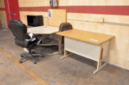 Lot - (3) Desks, (2) Bookcases and (1) Swivel Office Chair