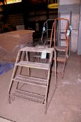 Lot - (3) 3-Step and (2) 4-Step Rolling Stairs
