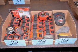 Lot - Tape Measures and Chalk Lines in (3) Boxes