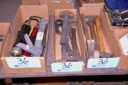 Lot - Hammers, Grease Guns and Caulk Guns in (3) Boxes