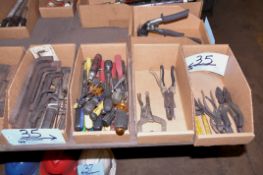 Lot - Allen Wrenches, Screwdrivers and Pliers in (5) Boxes