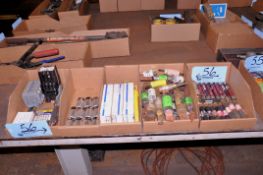 Lot - Fuses, Breakers, Contacts and Batteries in (5) Boxes