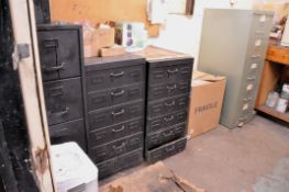 Lot - (2) 6-Drawer Organizer Cabinets, (1) 4-Drawer Legal Size File Cabinet, Etc.