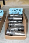 Lot - (7) 45 Taper Collet Chucks in (1) Box, Quick Switch 400 Style for Tarus Duplicators