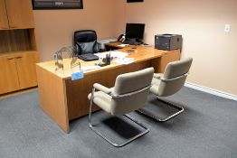 Lot - (2) Desks, (3) Cabinets and (4) Chairs in (1) Room (Located on 2nd Floor)
