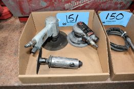 Lot - (2) Pneumatic Disc Sanders and (1) Pneumatic Straight Die Grinder in (1) Box