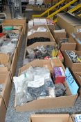 Lot - Pipe Fittings, Button Head Screws, Self Drilling Screws, EPDM Caps, Concrete Anchors, Etc.