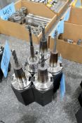 Lot - (5) Cat 40 Shrink Fit Tool Holders with Stand
