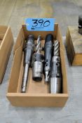 Lot - (4) 45 Taper End Mill Holders with End Mills in (1) Box