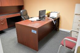 Lot - (2) Desks, (1) 4-Drawer Legal Size File Cabinet, (2) 3-Drawer Lateral File Cabinets, Etc