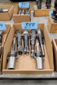 Lot - (6) 45 Taper End Mill Holders with Indexable End Mills in (1) Box