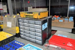 Lot - (2) 24-Drawer Plastic Bin Organizer Cabinets and (2) Plastic Service Kits