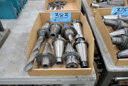 Lot - (6) NMTB 50 End Mill Holders and (2) NMTB 50 Collet Chucks in (1) Box for Tarus 3 + 2 Machines