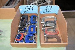 Lot - Various Small C-Clamps in (2) Boxes