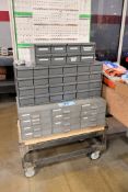 Lot - (1) 24-Drawer, (1) 12-Drawer and (1) 8-Drawer Steel Bin Organizer Cabinets with Cart
