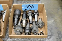 Lot - (6) Cat 40 and (2) BT40 Face Mill Holders in (1) Box