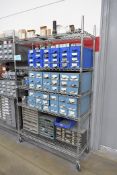 Lot - (2) 18-Drawer Steel Bin Organizers, (1) 24-Drawer Steel Bin Organizer, Etc