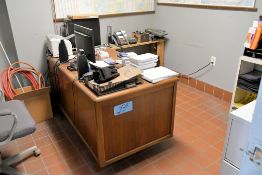 Lot - Wood Desk, Cole-Steel 3-Drawer File Cabinet, Hon 2-Drawer File Cabinet, Etc